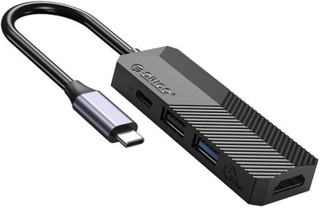 Orico Aktywny hub USB-C 4w1, HDMI 4K@30Hz, PD 55W (MDK-4P-BK-BP)