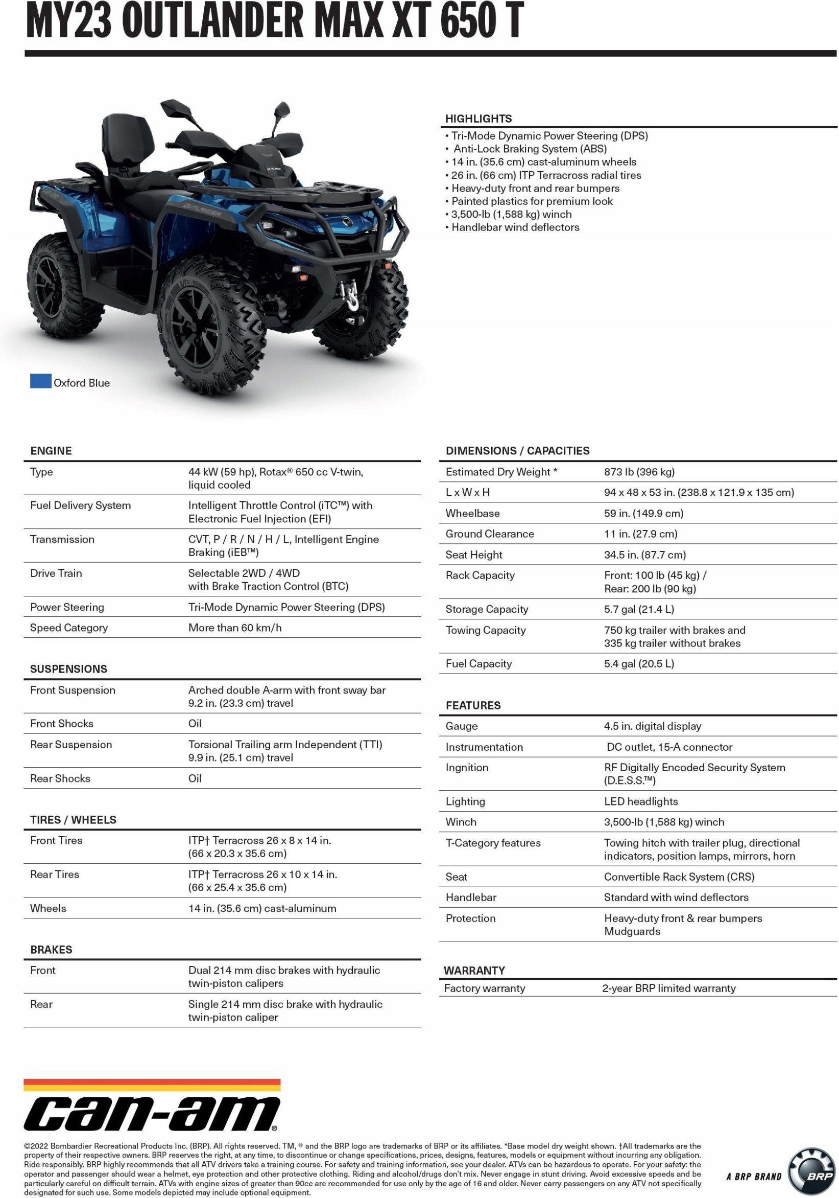 Can Am Outlander MAX XT 650 T3b Model 2023 - Opinie i ceny na Ceneo.pl