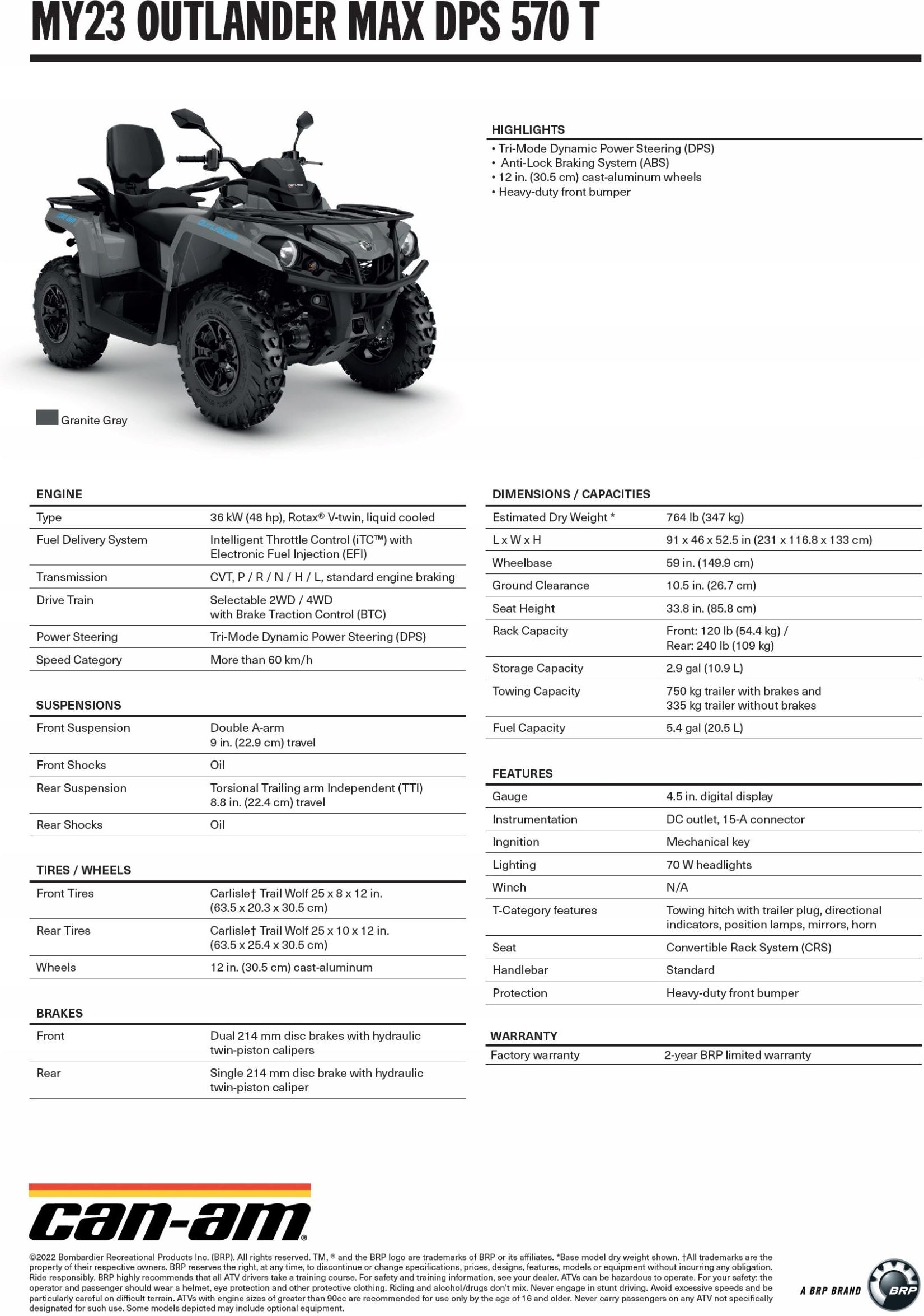 Can Am Outlander MAX DPS 570 T3b Model 2023 - Opinie i ceny na Ceneo.pl