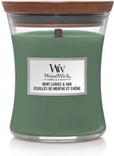 Zdjęcie Woodwick Świeca Zapachowa Mint Leaves & Oak Średnia - Syców