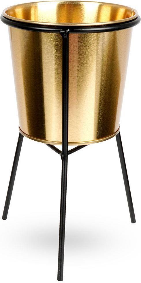 Osłonka Doniczka Na Stojaku Metalowa Złota / Kwietnik 20cm - zdjęcie 5 Osłonka Doniczka Na Stojaku Metalowa Złota / Kwietnik 20cm