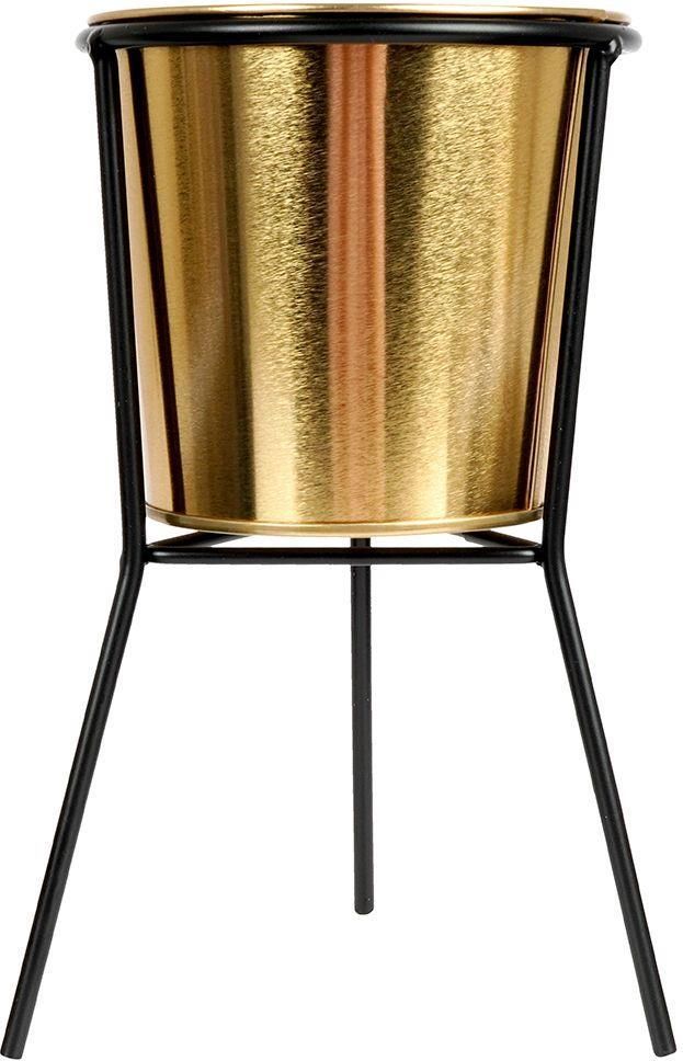 Osłonka Doniczka Na Stojaku Metalowa Złota / Kwietnik 20cm - zdjęcie 8 Osłonka Doniczka Na Stojaku Metalowa Złota / Kwietnik 20cm