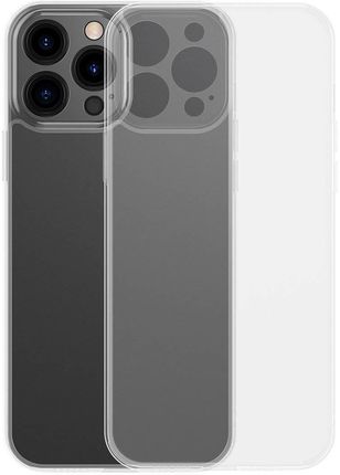 Baseus Frosted Glass Case etui pokrowiec do iPhone 13 Pro sztywna obudowa z żelową ramką przezroczysty (ARWS000702) (250189)