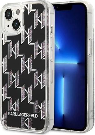 Obudowa dla telefonów komórkowych Karl Lagerfeld Monogram Liquid Glitter na Apple iPhone 14 Plus (KLHCP14MLMNMK) Czarny (1663788)