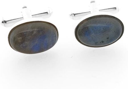 Labradoryt niebieski oprawiony (S796A) Srebrne Spinki do mankietów [925]