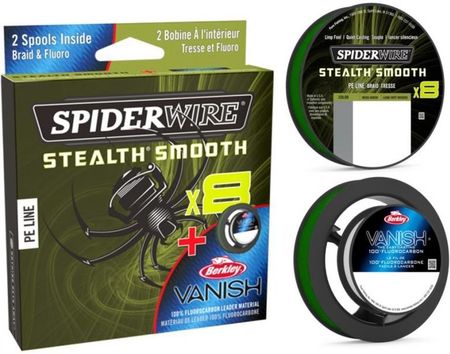 Spiderwire Plecionka Duo Spool Stealth Smooth and Fluocarbon 0,11mm/0,30mm 150m Moss Green (1553753)