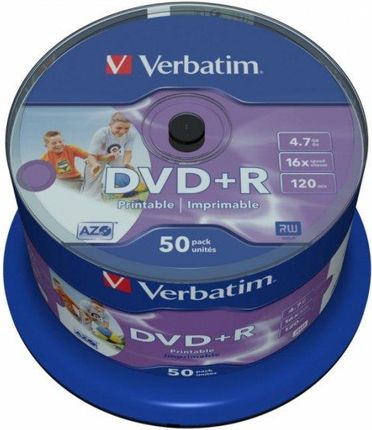Verbatim Dvd+R 16X 4.7Gb 50P Cb Printable No Id (43512)