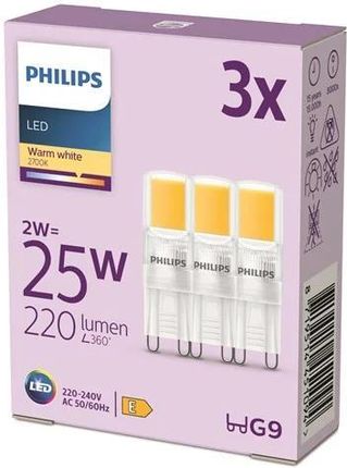 Philips Żarówka światła LED LEDClassic 2W/827 (25W) 3-pack G9 (929002495293)