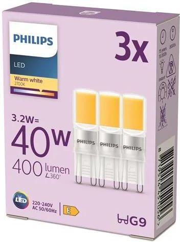 Philips LED-G9-Birne, 3.2W = 40W, Warmweiß, Nicht Dimmbar – Energieeffizienzklasse A Bis G | 1 Stück