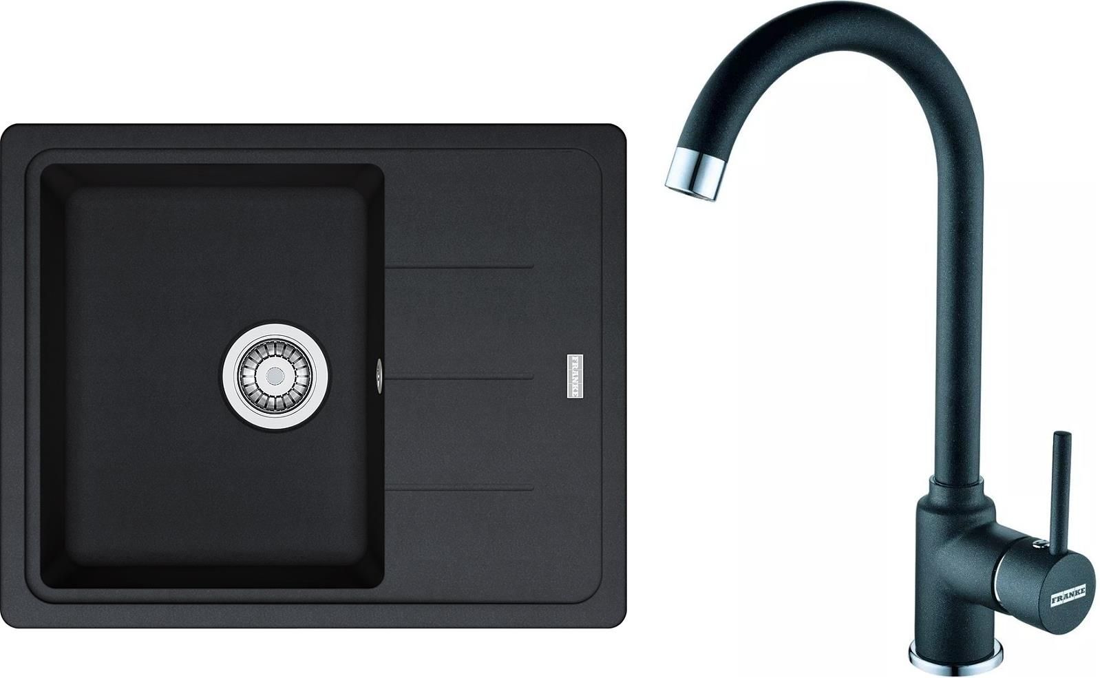 franke pola onyx black monobloc kitchen sink tap