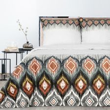 Zdjęcie Eurofirany Pościel Satynowa Nika 160X200 Biała Wielokolorowa Geometria Etno 33043 - Puławy