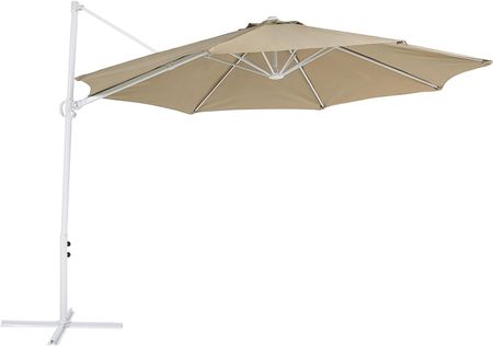 Beliani Parasol Ogrodowy Podwieszany ⌀ 295cm Na Wysięgniku Szarobeżowy Savona Ii