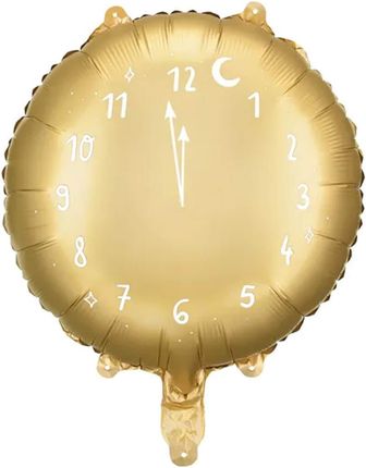 Party Deco Balon Foliowy Zegar Złoty 35cm 1 Szt. (66988)