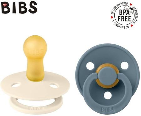 Bibs Smoczek Uspokajający Kauczuk Hevea Colour 2 Pack Ivory & Petrol M