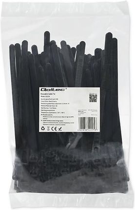 Opaski zaciskowe wielorazowego użytku trytytki odpinane 7.2x150mm 100 szt. czarne