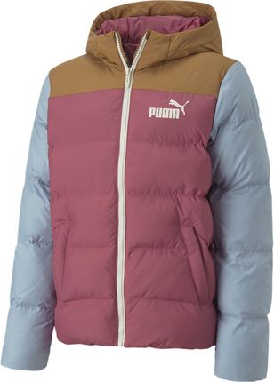 Kurtka z kapturem dziewczęca Puma COLOURBLOCK POLYBALL różowa 84986045