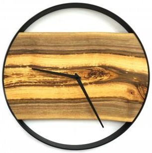 Timberwear.Pl Zegar Ścienny Drewno Orzech Obręcz Stalowa W Stylu Loft 40Cm Zs Bk 4 (Zsbk4)