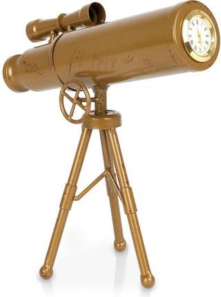 Vilde Zegar Stołowy Teleskop Metalowy Złoty 21,5X10X22Cm