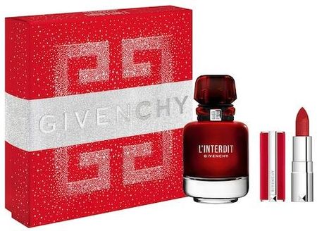 Givenchy L'Interdit Rouge Zestaw Świąteczny L'Interdit Rouge Woda Perfumowana 50Ml + Miniatura Pomadki Le Rouge Deep Velvet N.37 1.5G