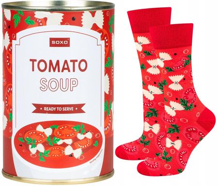 Skarpetki Męskie | Damskie SOXO GOOD STUFF tomato soup w puszce kolorowe na prezent dla Niego | dla Niej Unisex