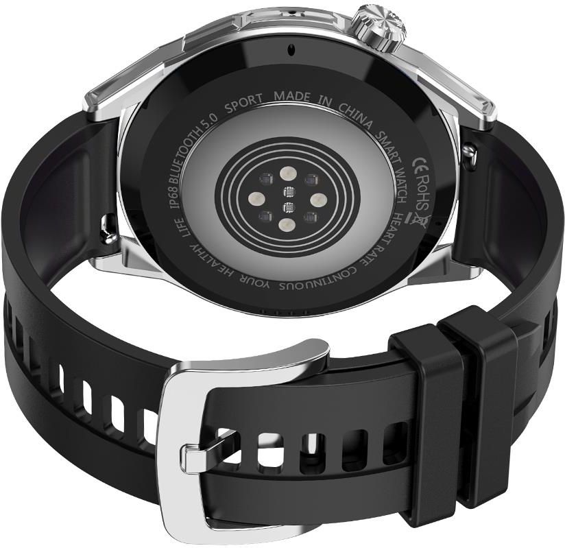 Moretti Smartwatch Rubicon Rnce88 Srebrny Czarny Silikon I - zdjęcie 3 Moretti Smartwatch Rubicon Rnce88 Srebrny Czarny Silikon I