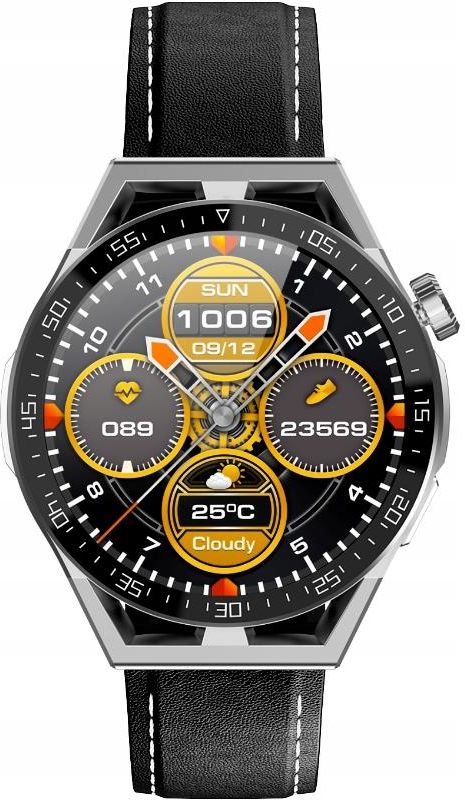 Moretti Smartwatch Rubicon Rnce88 Srebrny Czarny Silikon I - zdjęcie 5 Moretti Smartwatch Rubicon Rnce88 Srebrny Czarny Silikon I