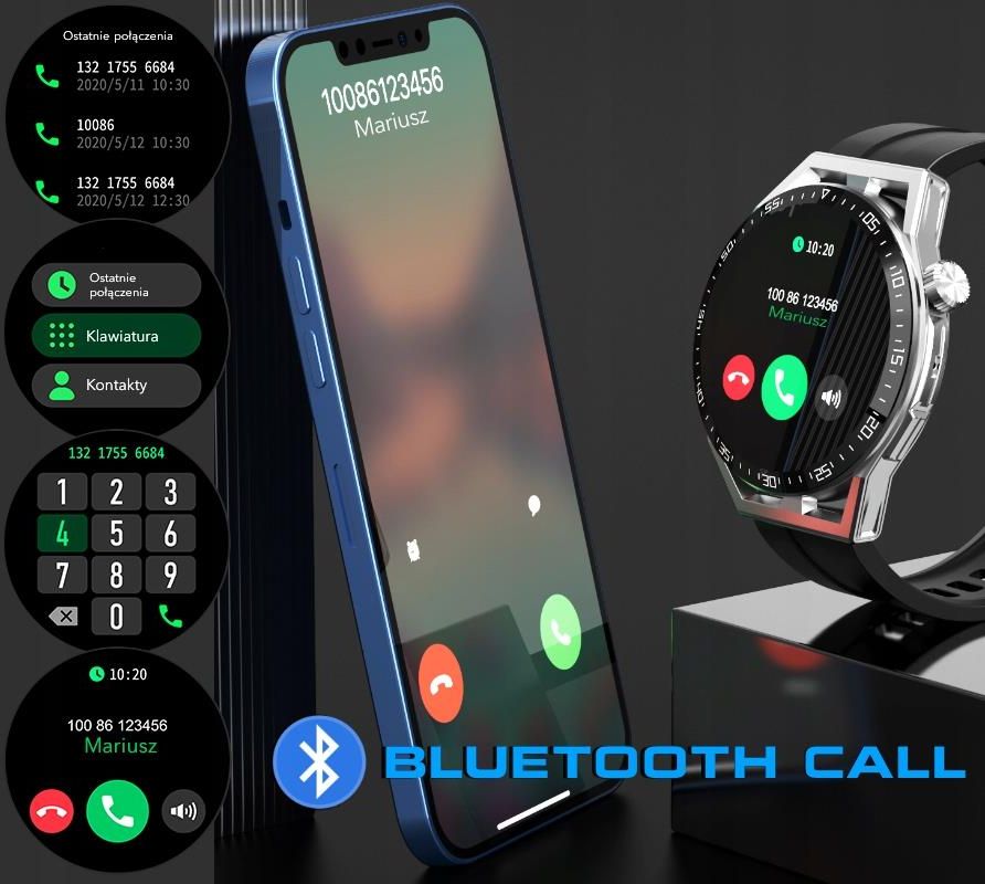 Moretti Smartwatch Rubicon Rnce88 Srebrny Czarny Silikon I - zdjęcie 7 Moretti Smartwatch Rubicon Rnce88 Srebrny Czarny Silikon I