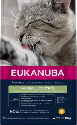 Eukanuba Hairball Controll dla dorosłych kotów – kule włosowe 10kg
