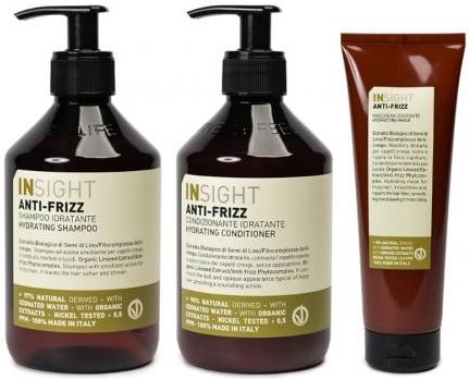 Insight Anti-frizz Zestaw nawilżająco-wygładzający do włosów szampon 400ml odżywka 400ml maska 250ml