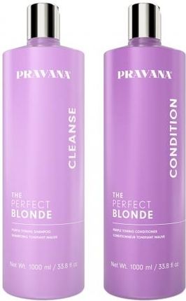 Pravana Zestaw z fioletowym pigmentem do włosów blond i siwych szampon i odżywka 2x1000ml