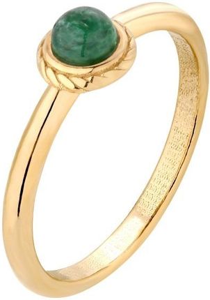 Złoty pierścionek z kamienieniem naturalnym Awenturyn zielony