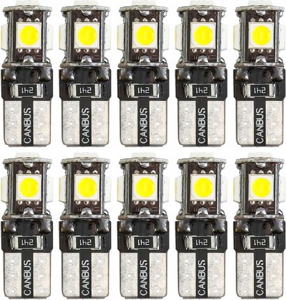 Ledprojektor 10X Żarówka W5W T10 Led 5Xsmd 5050 Canbus Can Bus T10-5Smd-5050-Canbus