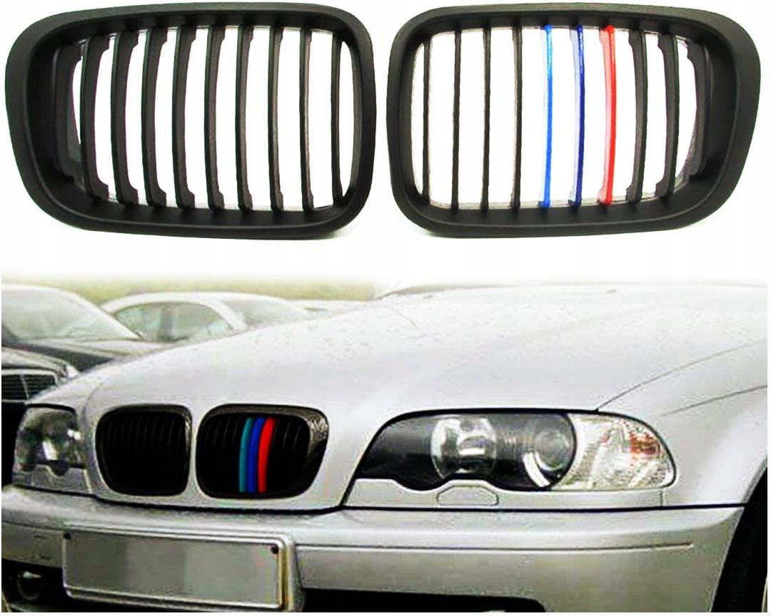 Matte Black Front Kidney Grilles For BMW E46 Coupe 2D (1999-2002) – AR Brand