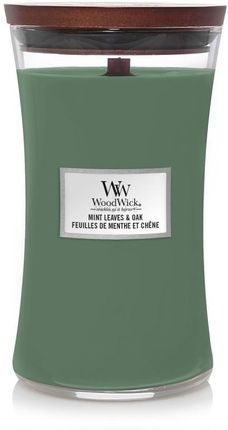 Woodwick Mint Leaves & Oak Duża Świeca 610 G 13629