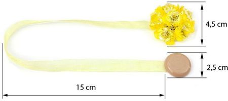 Eurofirany Upinacz Chwost Z Magnesem Kwiatek Żółty 2Szt 326845