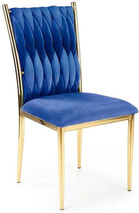 Elior Granatowe Welurowe Krzesło W Stylu Glamour Megi 25349