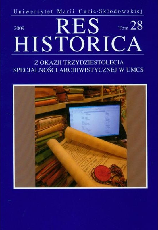 Res Historica Tom 28 2009 Z Okazji Trzydziestolecia Specjalności ...