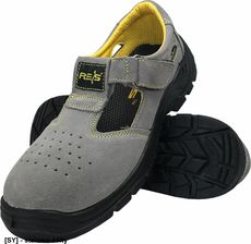 R.E.I.S. Bryesvel-S-S1P Src - Buty Zawodowe Yes Typu Sandał, Zamszowa Skóra Bydlęca, Stalowy Podnosek 43