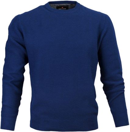 Sweter Bawełniany Niebieski Drobny Tłoczony Wzór Okrągły Dekolt U Neck Męski Pako Jeans Swpjnsgalantnb