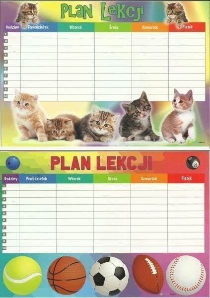 Polsyr Plan Lekcji A4 25Ark. Koty/Sport - Ceny i opinie - Ceneo.pl