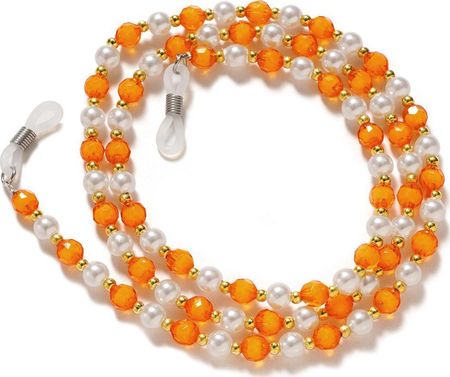Łańcuszek do okularów koraliki zawieszka pomarańczowy