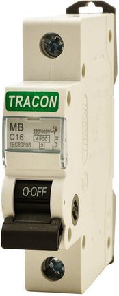 Tracon Electric Wyłącznik Nadprądowy 4,5Ka 16A 1P C MB1C16
