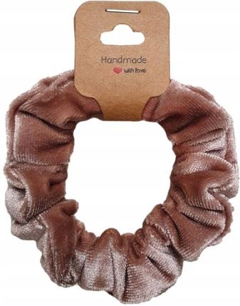 ;Handmade Scrunchie Welur Aksamit Handmade Brudny Róż Mini