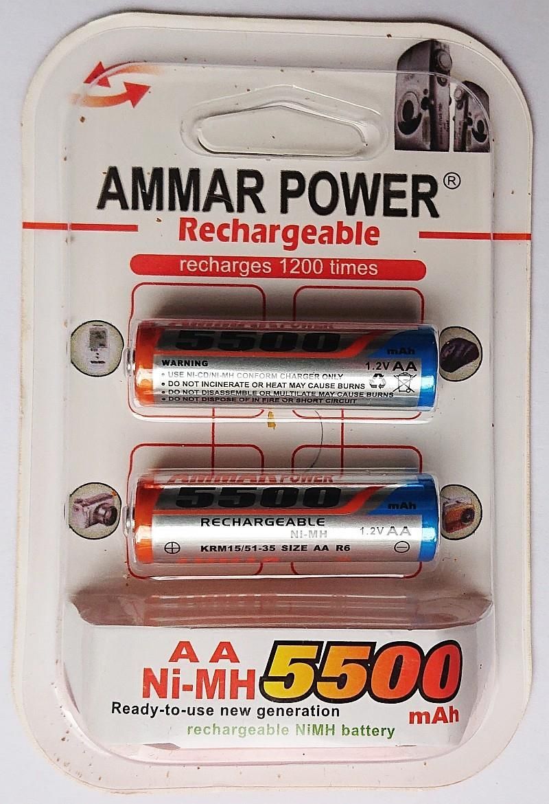 Akumulatorki R-6 AA zwykłe paluszki AMMAR POWER 5500mAh NI-MH - Ceny i ...