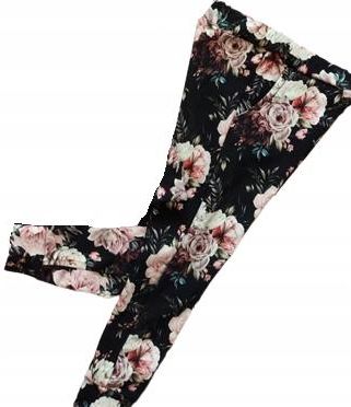 Spodnie kwiaty na czarnym rozmiar 104