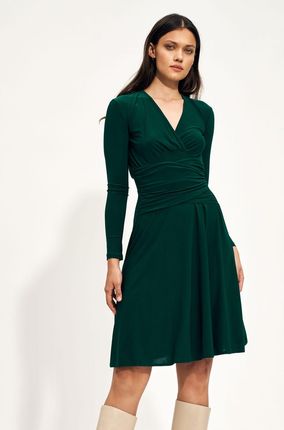 Zielona sukienka z kopertowym dekoltem S212 Green