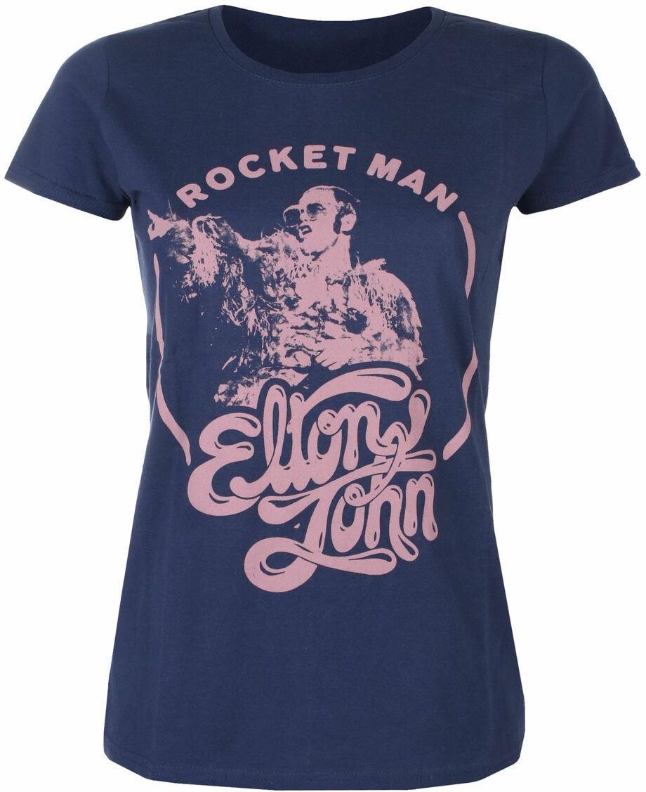 Elton John – T-shirt Ufficiale Uomo Rocketman Portrait Circle, Nera, In Cotone Morbido, Girocollo, Maniche Corte, Taglie S-XXL - 4