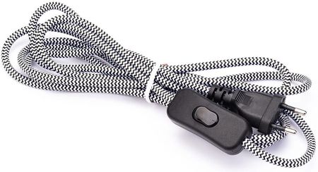 Ledigo Kabel w oplocie z wtyczką zebra 2x0,75mm z przełącznikiem 4m (LDG0245)
