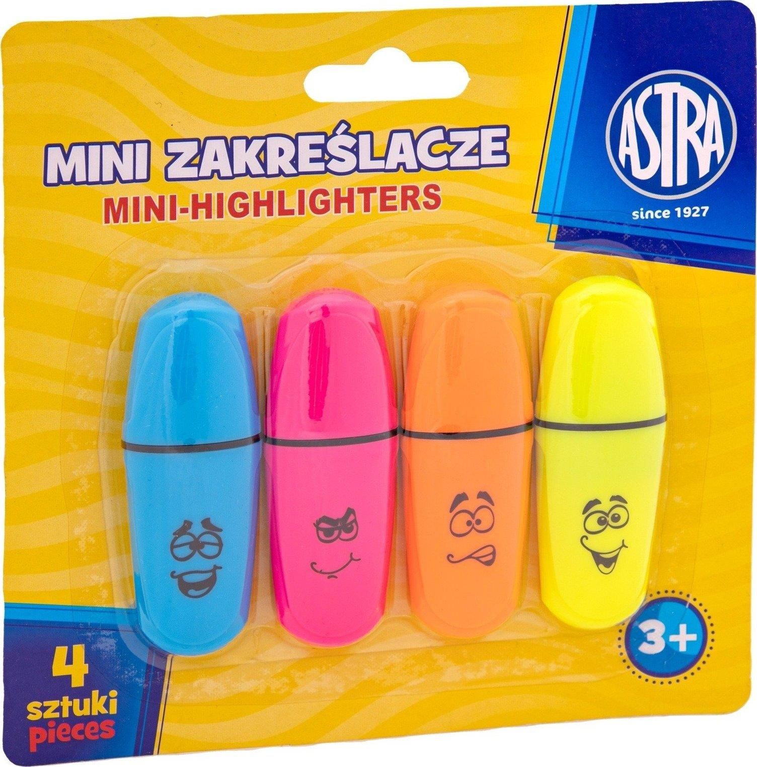 Zdjęcie Astra Zakreślacze Mini 4Szt. Blister - Śmigiel