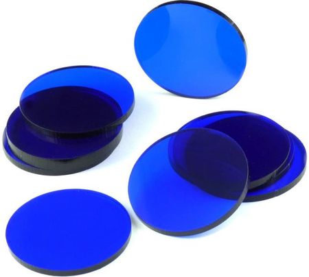 Crafters Podstawki akrylowe Transparentne Okrągłe 50 x 3 mm - Niebieskie (10)
